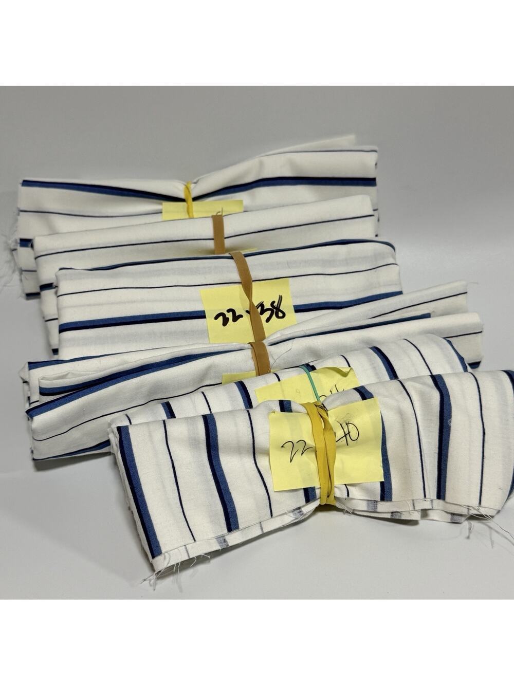 Lot 6 Ralph Lauren Porcelain Jonquil Fabric Remnants Blue White Stripe NEW